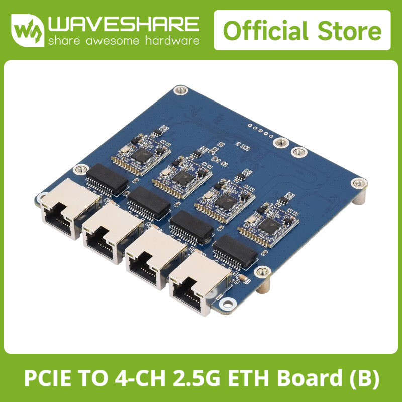 Raspberry Pi 5 - Waveshare PCIe TO 4채널 기가비트 /