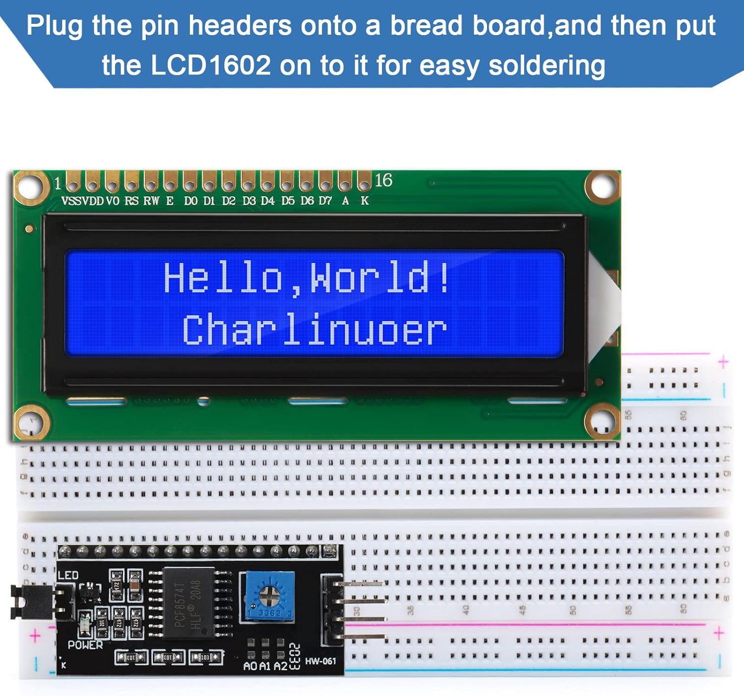 Pi Display - 1세트 1602 LCD 20*4 블루 스크린