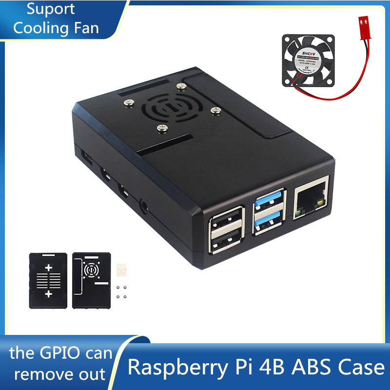 Pi Power Supply - 라즈베리 파이 ABS 케이스 블랙 플라스틱