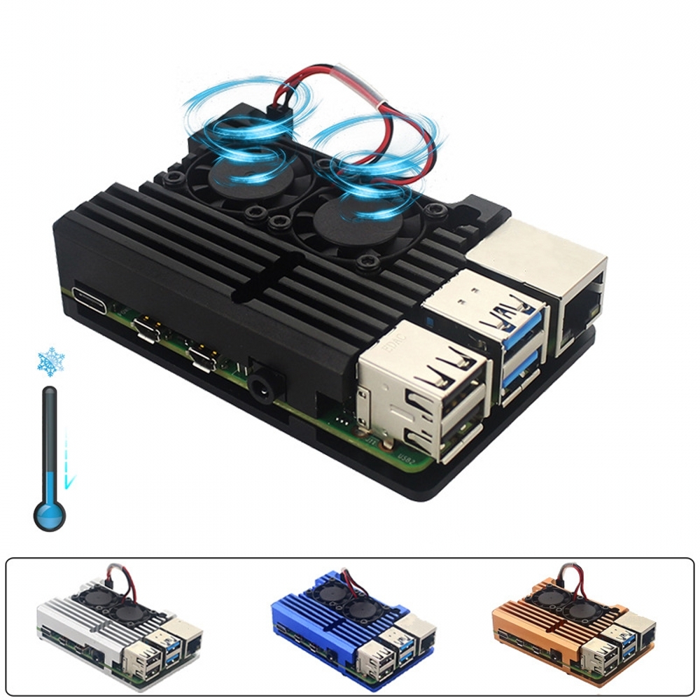 라즈베리 파이 4 모델 B 알루미늄 케이스, 듀얼 팬  - Pi 4 Case 리뷰 및 가격