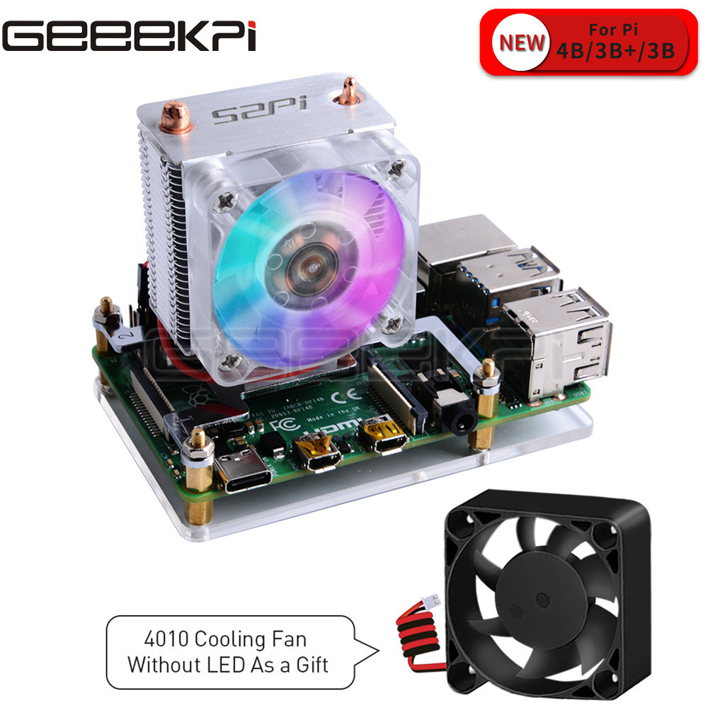 GeeekPi 클리어 블랙 아이스 타워 냉각 팬, V2 - Pi Cooler 리뷰 및 가격