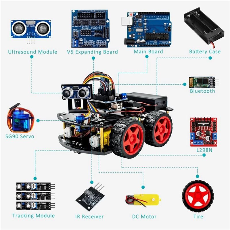 WOWFU-4WD 스마트 로봇 자동차 키트 (아두이노  - Arduino Kit 리뷰 및 가격